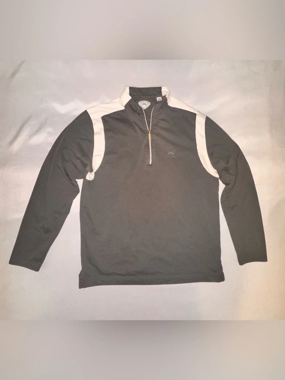 Callaway Gray Quarter-Zip Sweater Pullover with White Accents